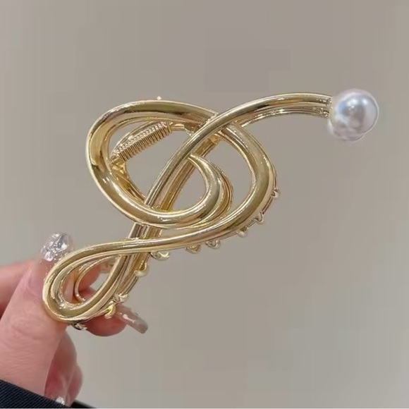 Notes Music Hair Claw Elegant Shark Clip Girl's Ponytail Claw - Picture 2 of 2